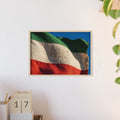 Wood Framed Poster - Vintage Flag — Landscape
