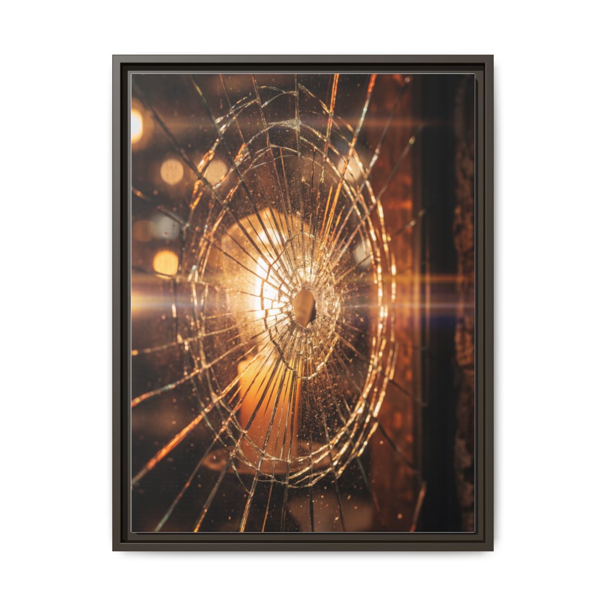 Framed Matte Canvas - Shattered Glass — Espresso / 1.25"