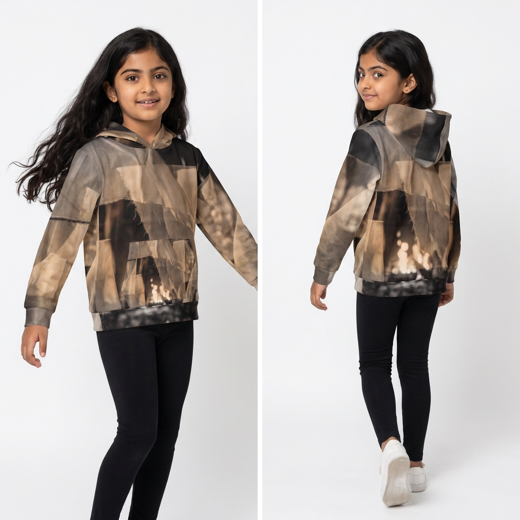Children's Hoodie with Rustic Hearth Artwork