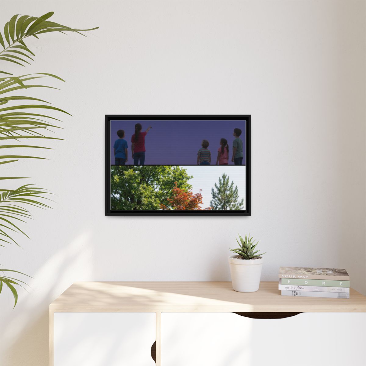 Matte Canvas, Framed - Stardust & Forest Discovery — Black /...