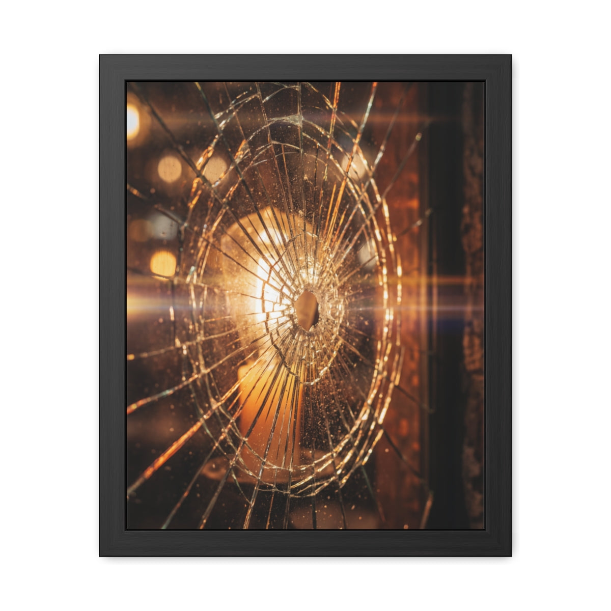 Framed Poster - Moody Fractured Glass — Portrait