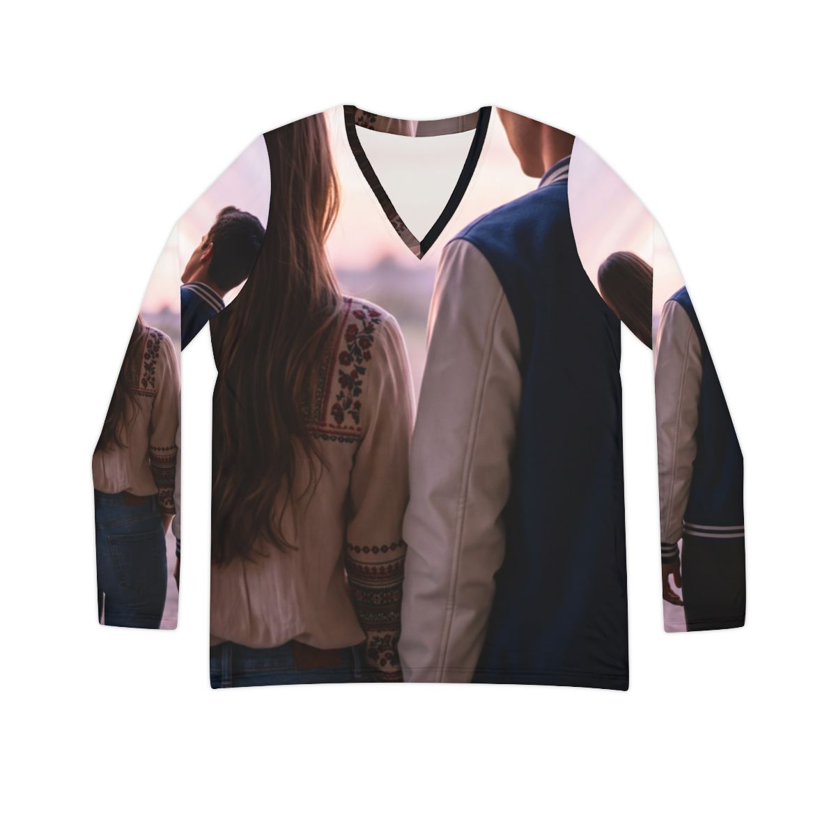 Women's Long Sleeve V-Neck Shirt Twilight Romance