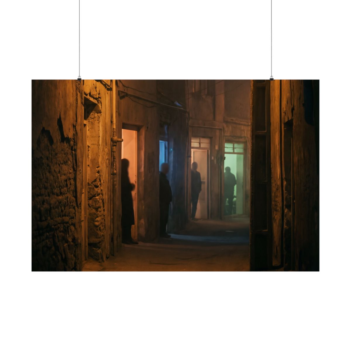 Matte Horizontal Posters - Shadowed Alleyway Mystery Art......