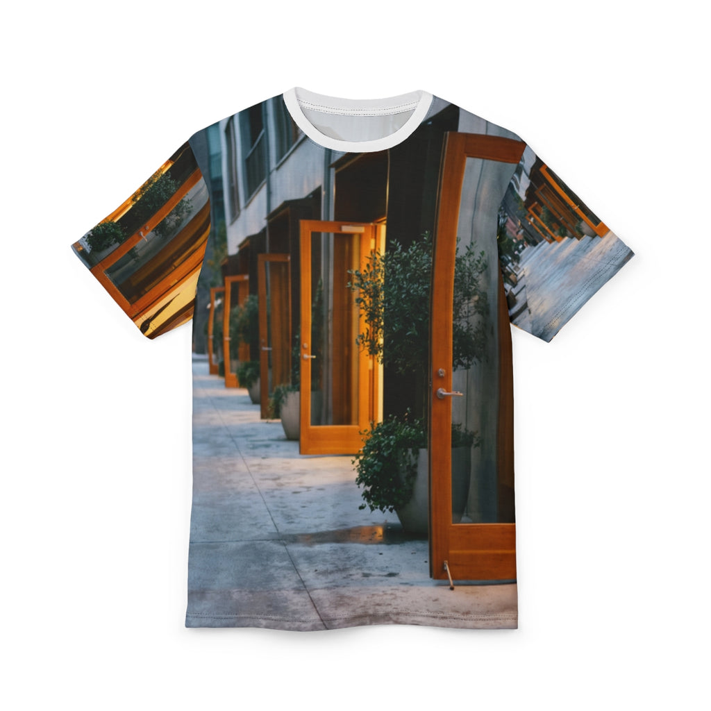 Men's Cut & Sew Tee - Twilight Courtyard | Echovira Gallery