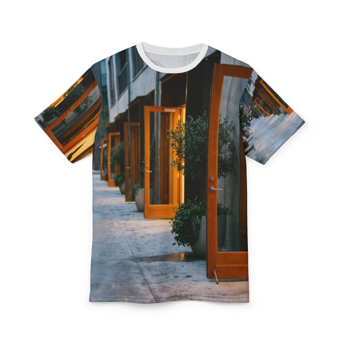 Men's Cut & Sew Tee - Twilight Courtyard | Echovira Gallery