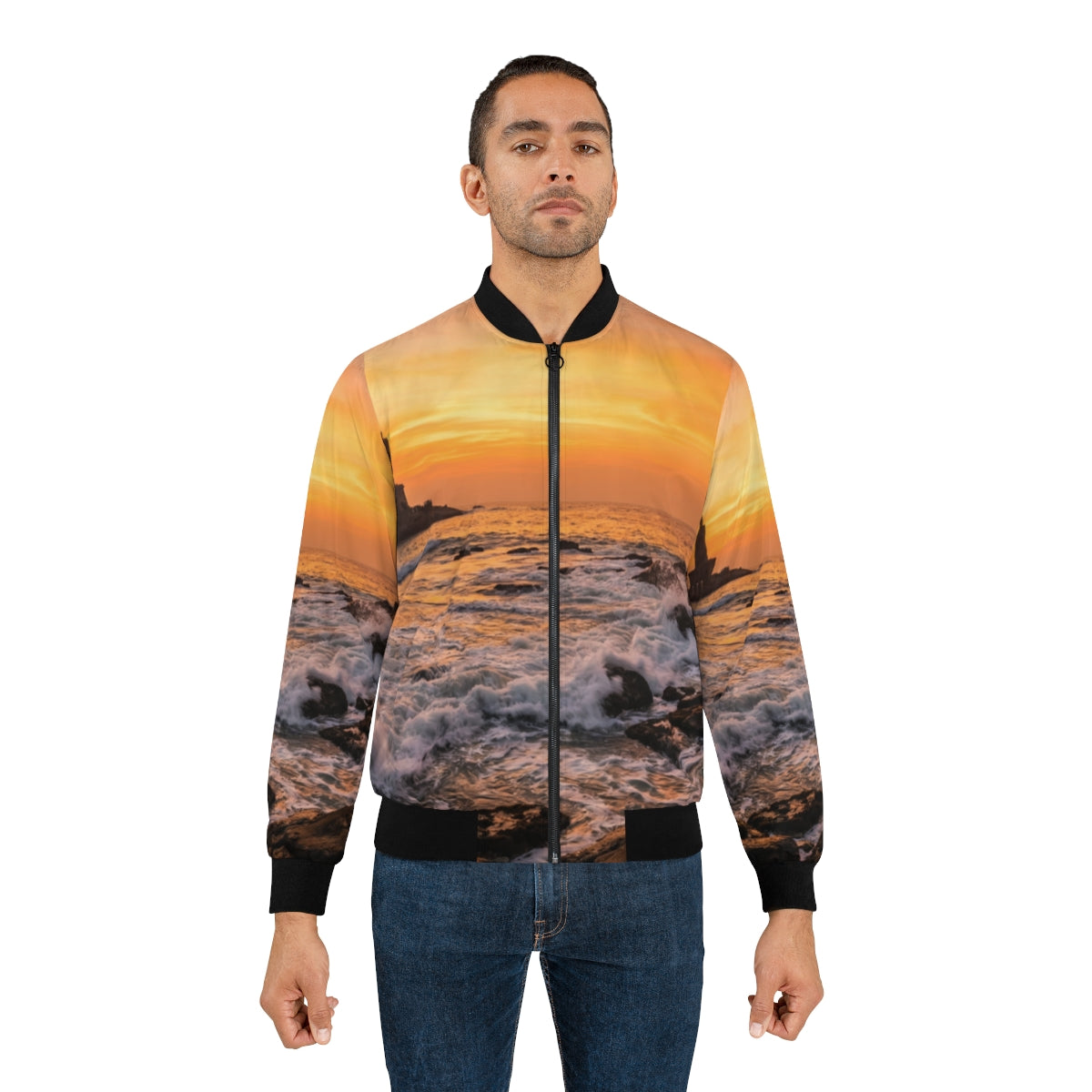 Men's Bomber Jacket - Majestic Ocean Dawn