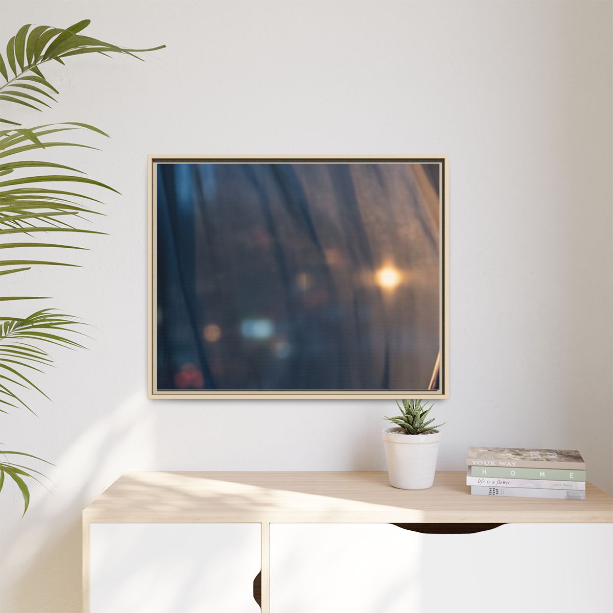 Matte Canvas, Framed - Nocturnal Solitude Silhouette —... |...