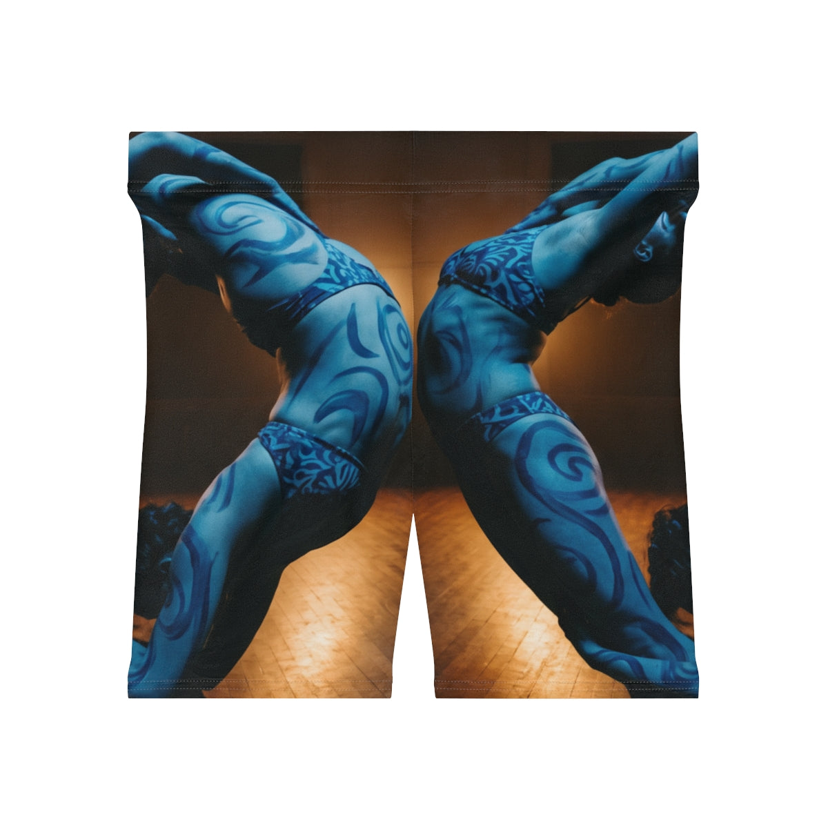 Women's Biker Shorts - Cerulean Swirl | Echovira Gallery