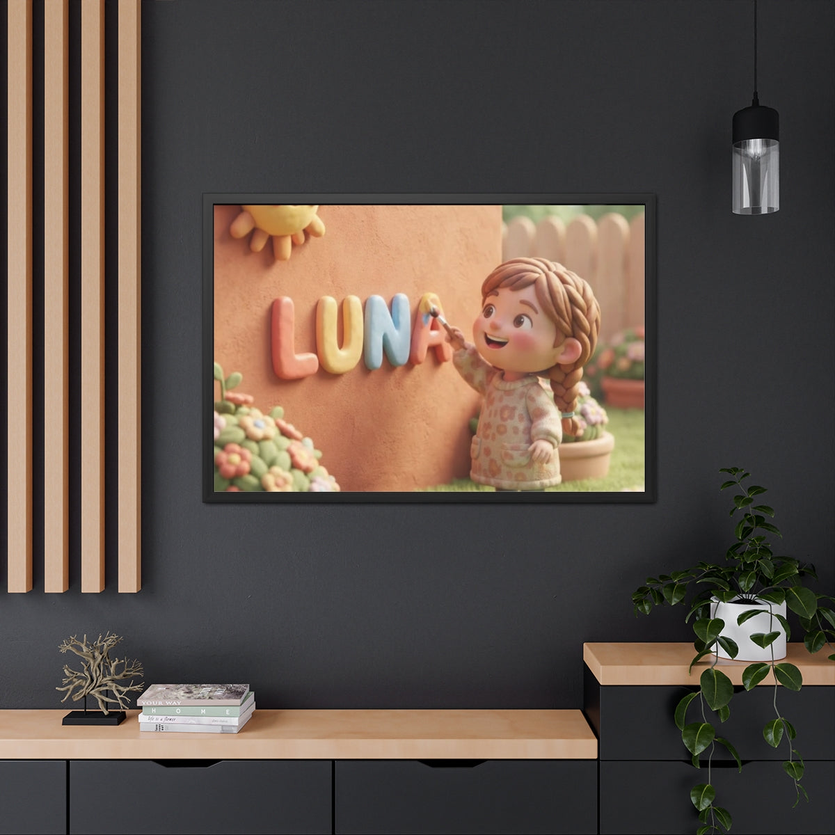 Framed Poster - Luna Sunshine Clay Garden (10×8, 12×8, 11×9...