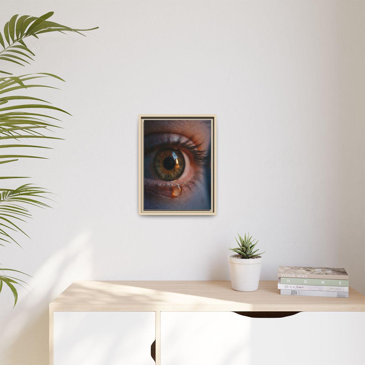 Matte Canvas, Framed - Amber Iris Reflection Fine Art Print...