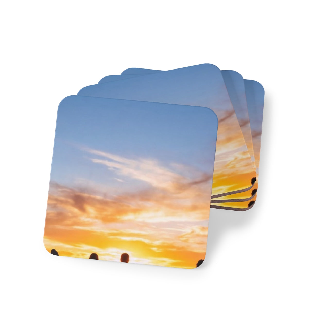 Drink Coasters - Sunset Ridge Horizon (1 & 4 pcs) | Echovira...