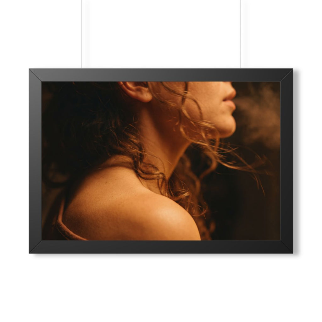 Framed Horizontal Poster - Golden Hour Silhouette Art —... |...