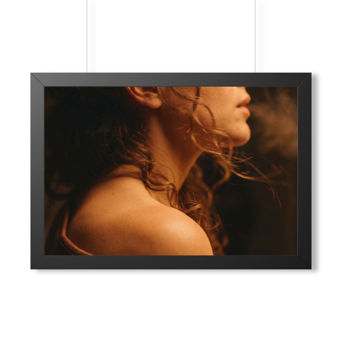 Framed Horizontal Poster - Golden Hour Silhouette Art —... |...