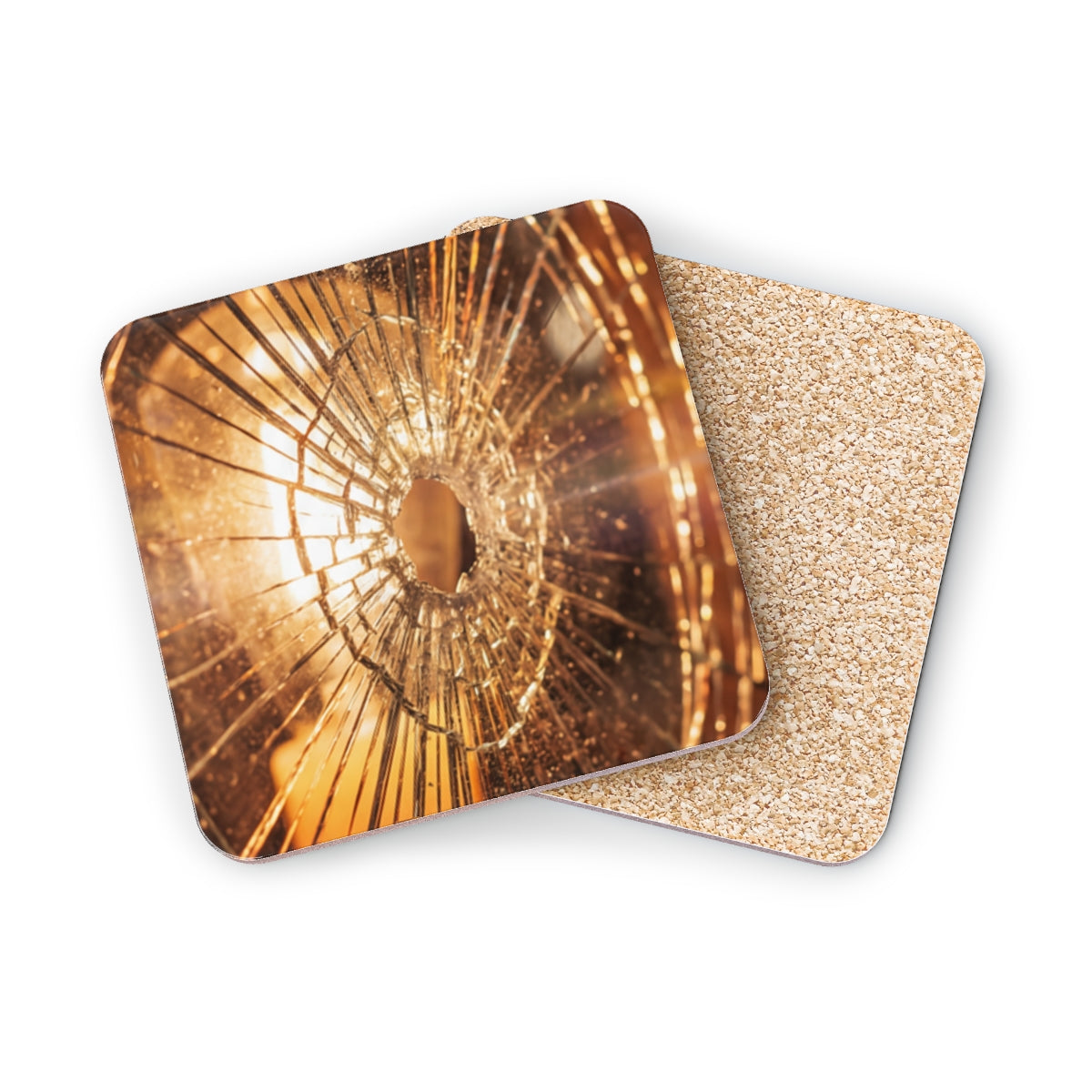 Coasters - Fractured Golden Light (1 & 4 pcs) | Echovira...
