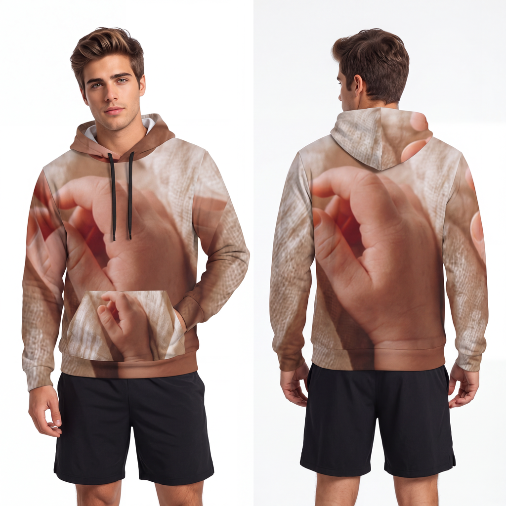 Men's Athletic Hoodie - Cozy Cream Sport | Echovira Gallery