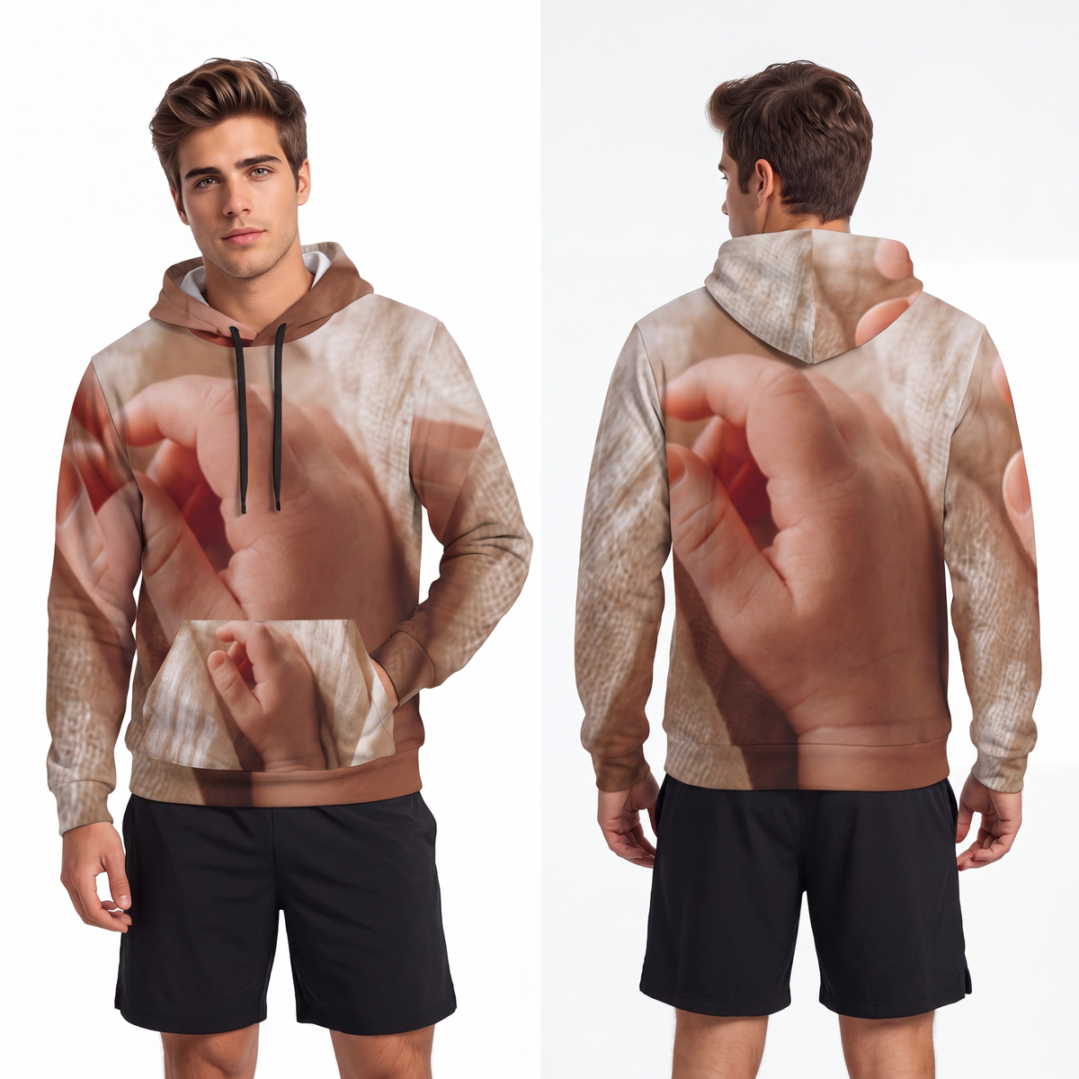 Men's Athletic Hoodie - Cozy Cream Sport | Echovira Gallery