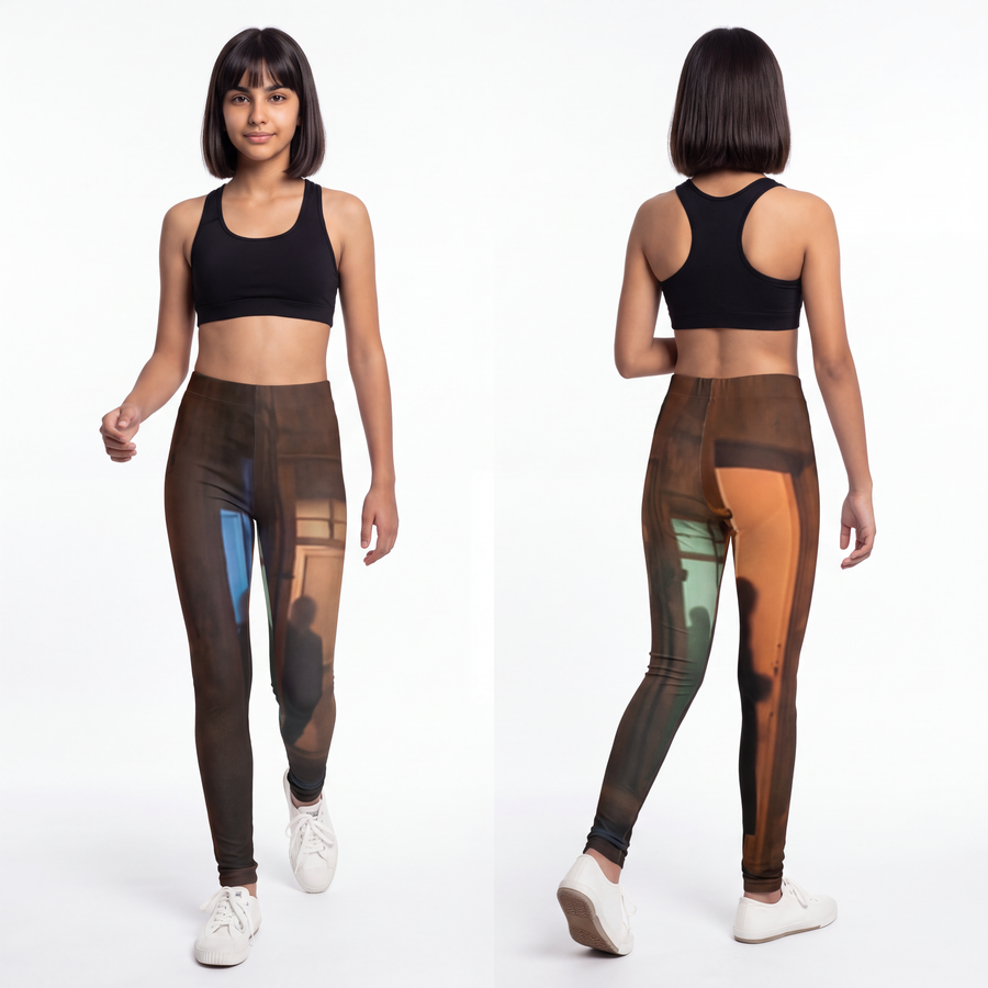Youth Leggings - Shadowed Alleyway Mystery Art Print