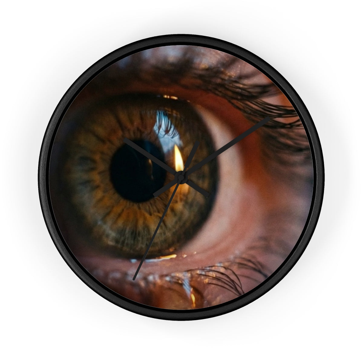 Wall Clock - Amber Iris Reflection Fine Art Print | Echovira...