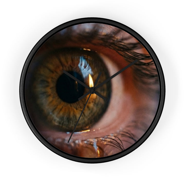 Wall Clock - Amber Iris Reflection Fine Art Print