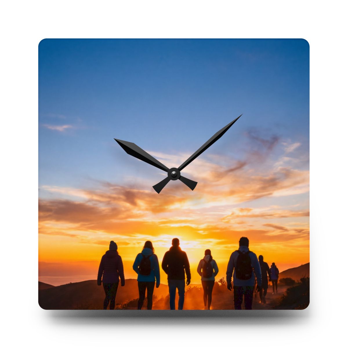 Acrylic Wall Clock - Sunset Horizon