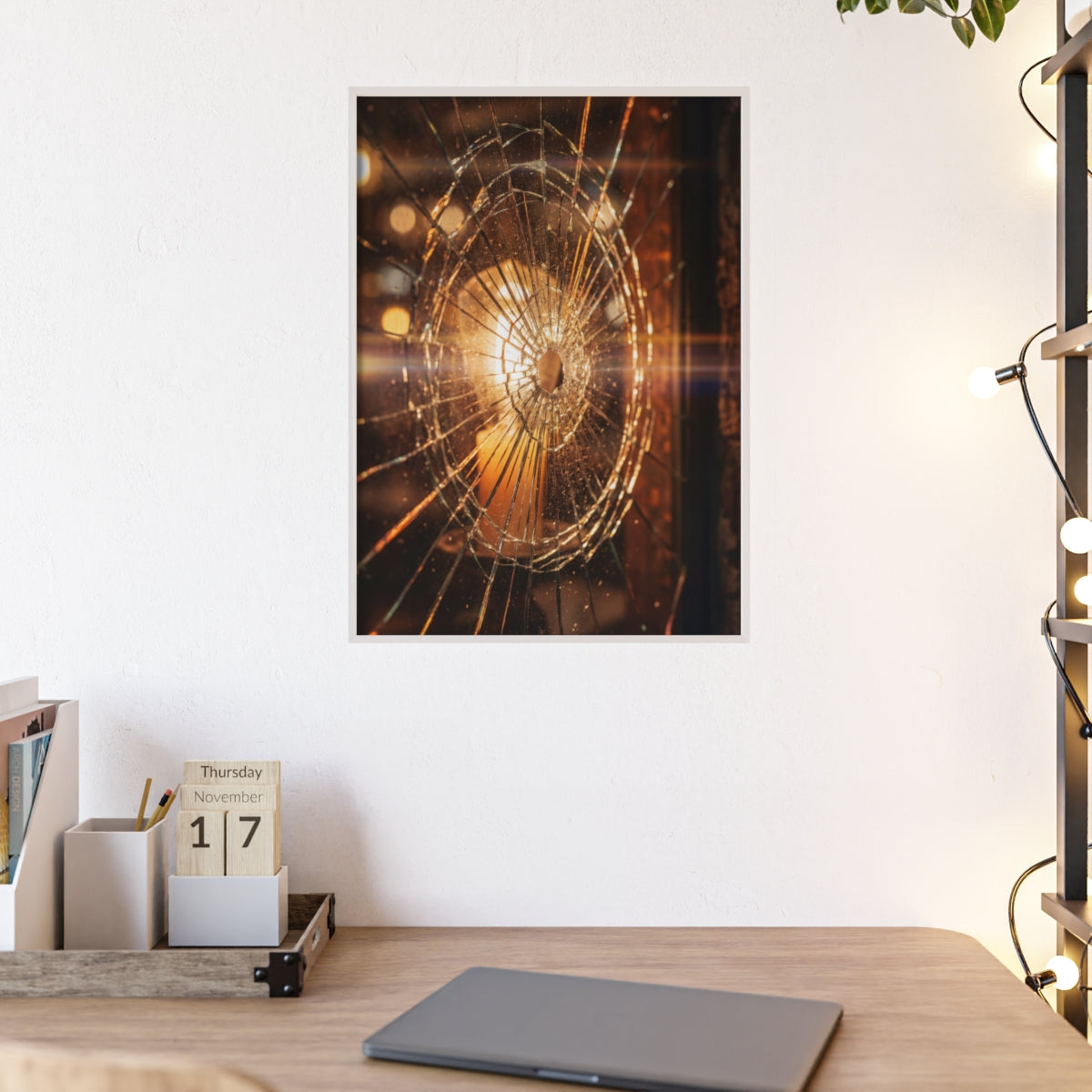 Posters with Wooden Frame - Fractured Light Shattered... |...