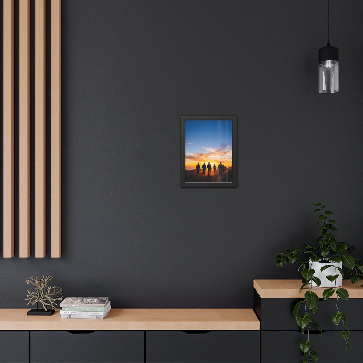 Framed Poster - Sunset Silhouette — Portrait