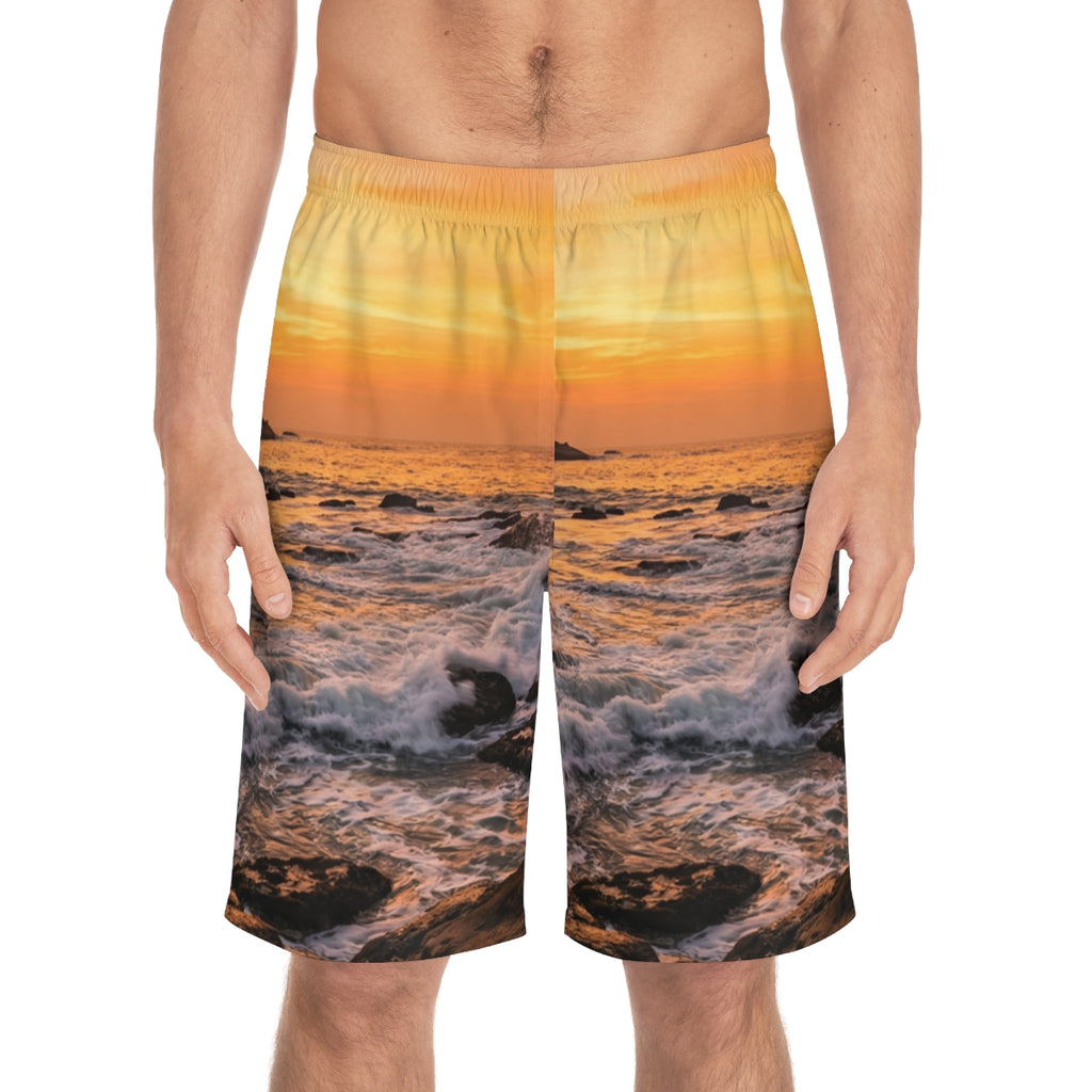 Men's Board Shorts - Majestic Ocean Dawn