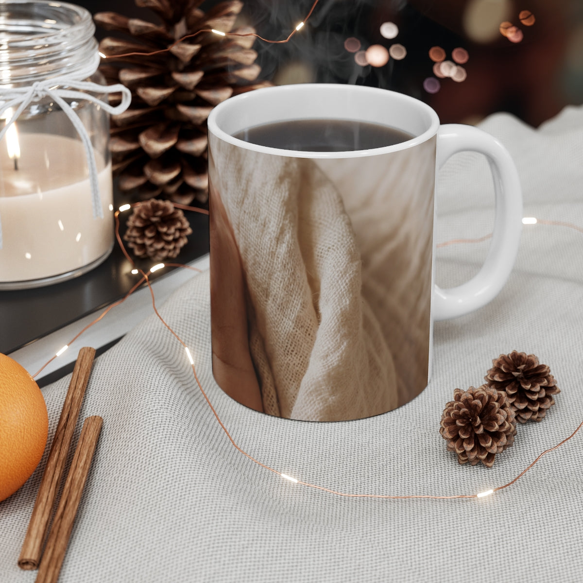 11oz White Mug - Aesthetic Baby Hand - Ethereal Warmth |...