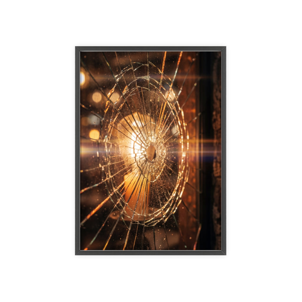 Wood Framed Poster - Cinematic Fracture — Portrait