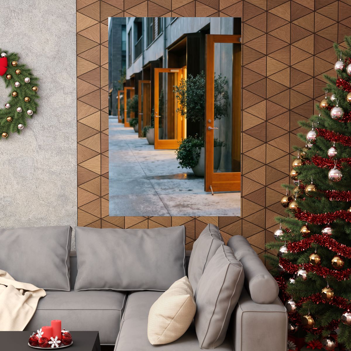 Matte Vertical Posters - Twilight Courtyard (8×10 & 36×54) |...