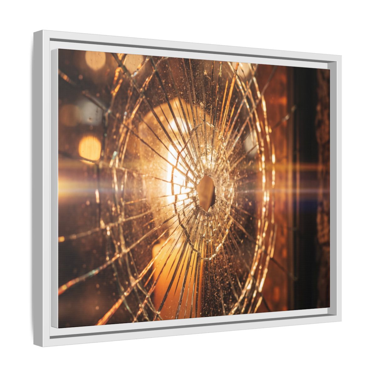 Framed Matte Canvas - Shattered Glass — White / 1.25"