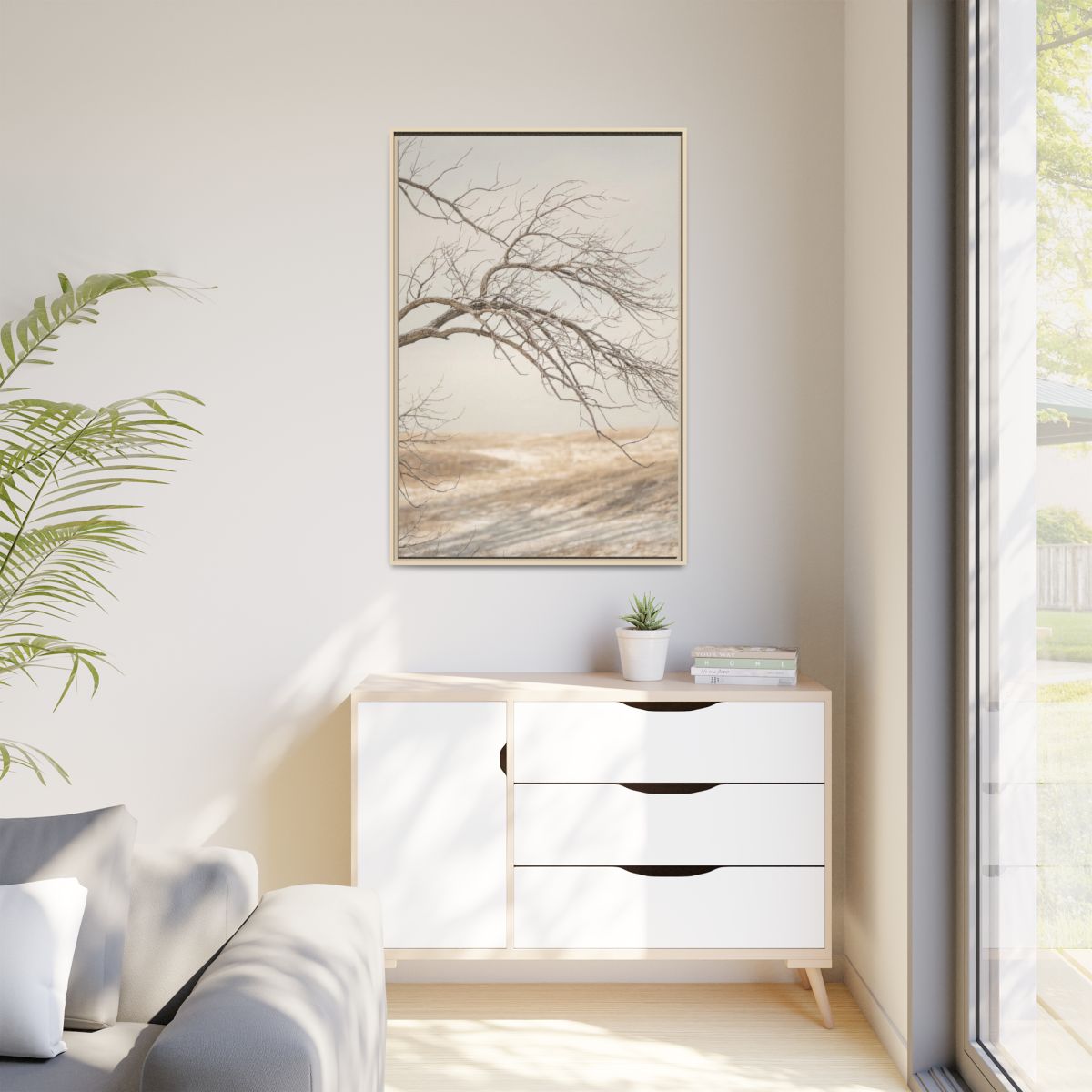 Matte Canvas, Framed - Winter Branch Solitude Landscape —......