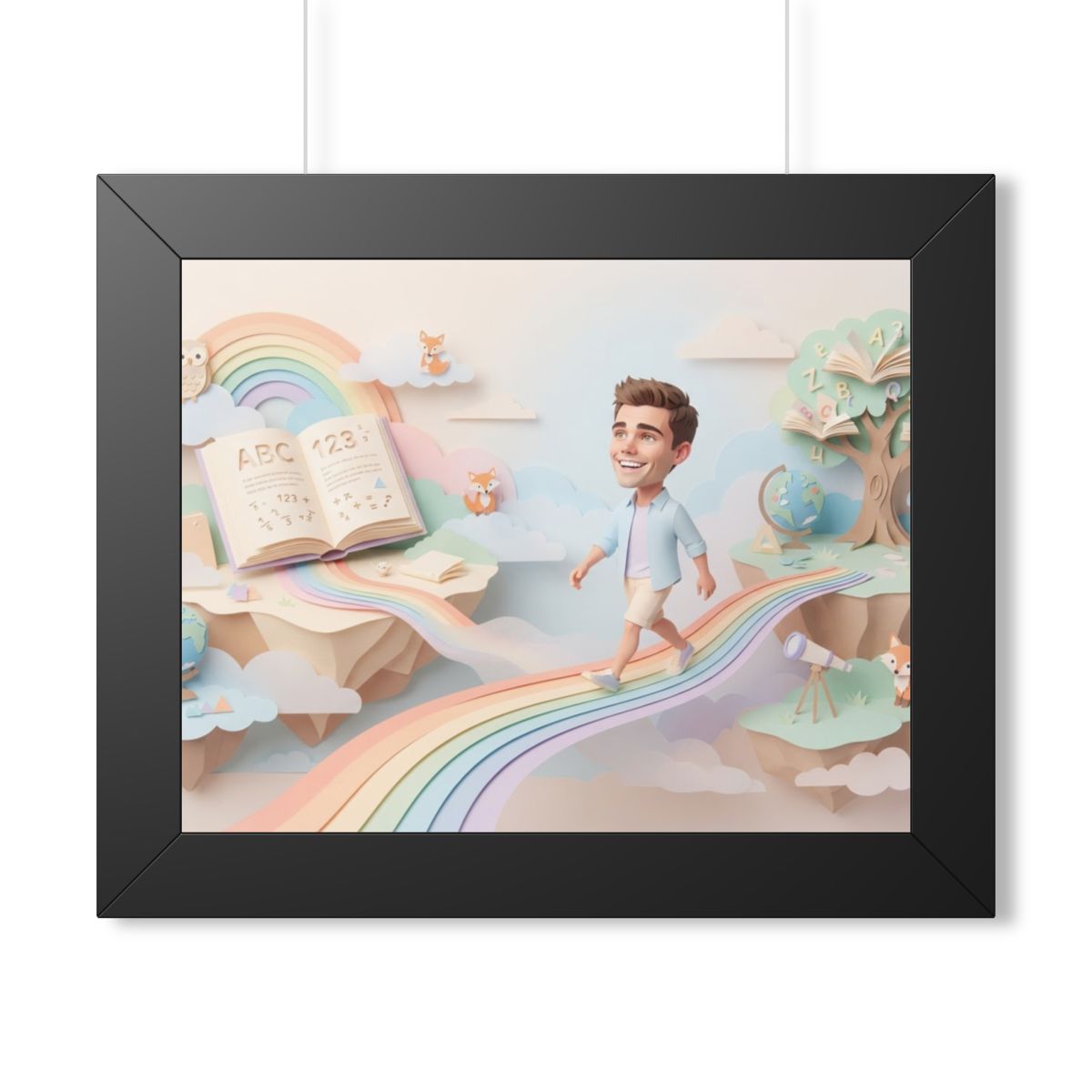 Framed Horizontal Poster - Rainbow Odyssey — Black (14×11......