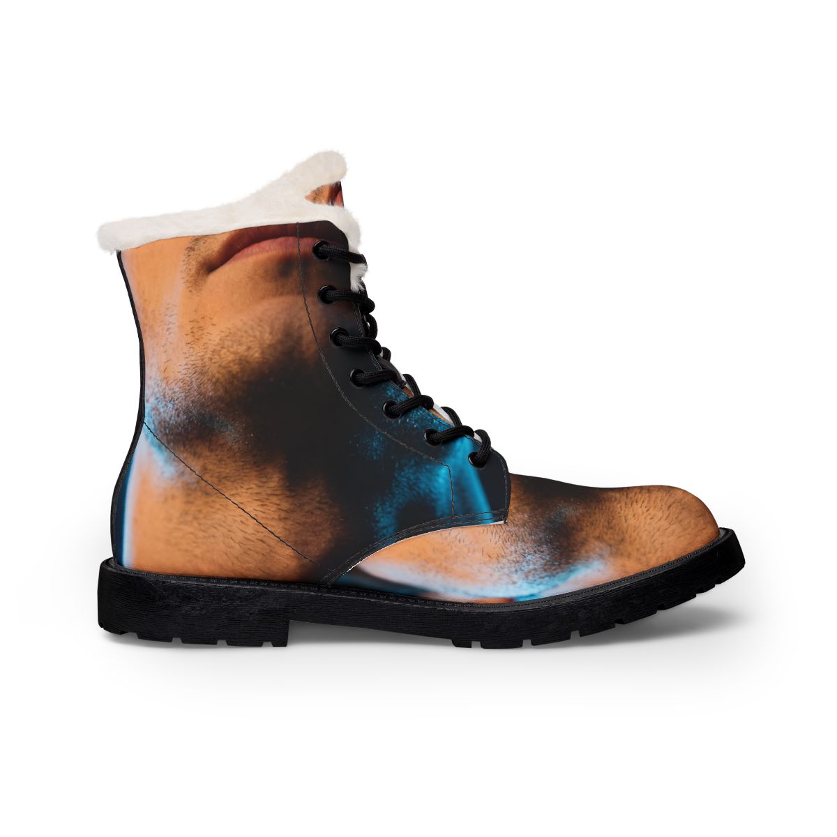 Men's Fur and Leather Boots - Noir Tread