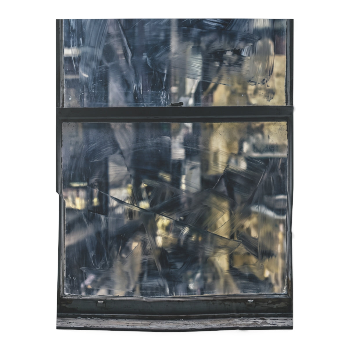 Arrullo para bebé con arte de ventana urbana