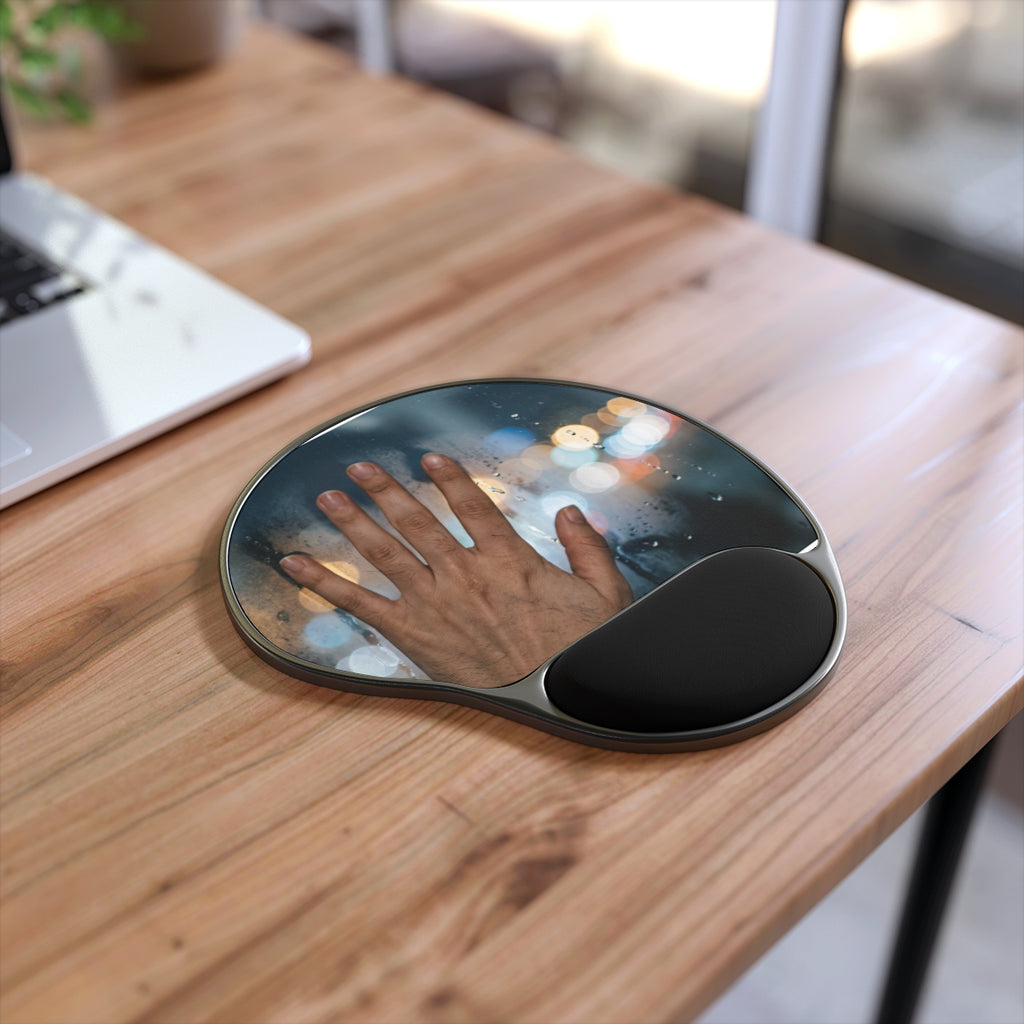 Rainy City Window Mouse Pad with Wrist Rest
