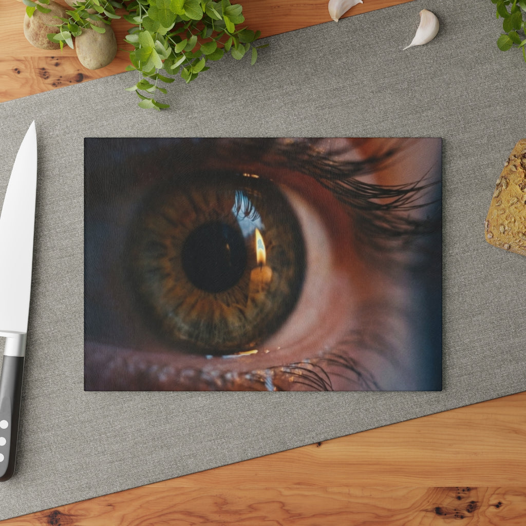 Glass Cutting Board - Amber Iris Reflection Fine Art Print |...