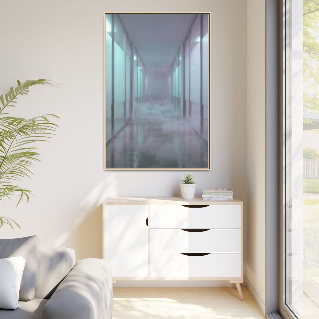 Matte Canvas, Framed - Liminal Corridor Fog Art Print —... |...