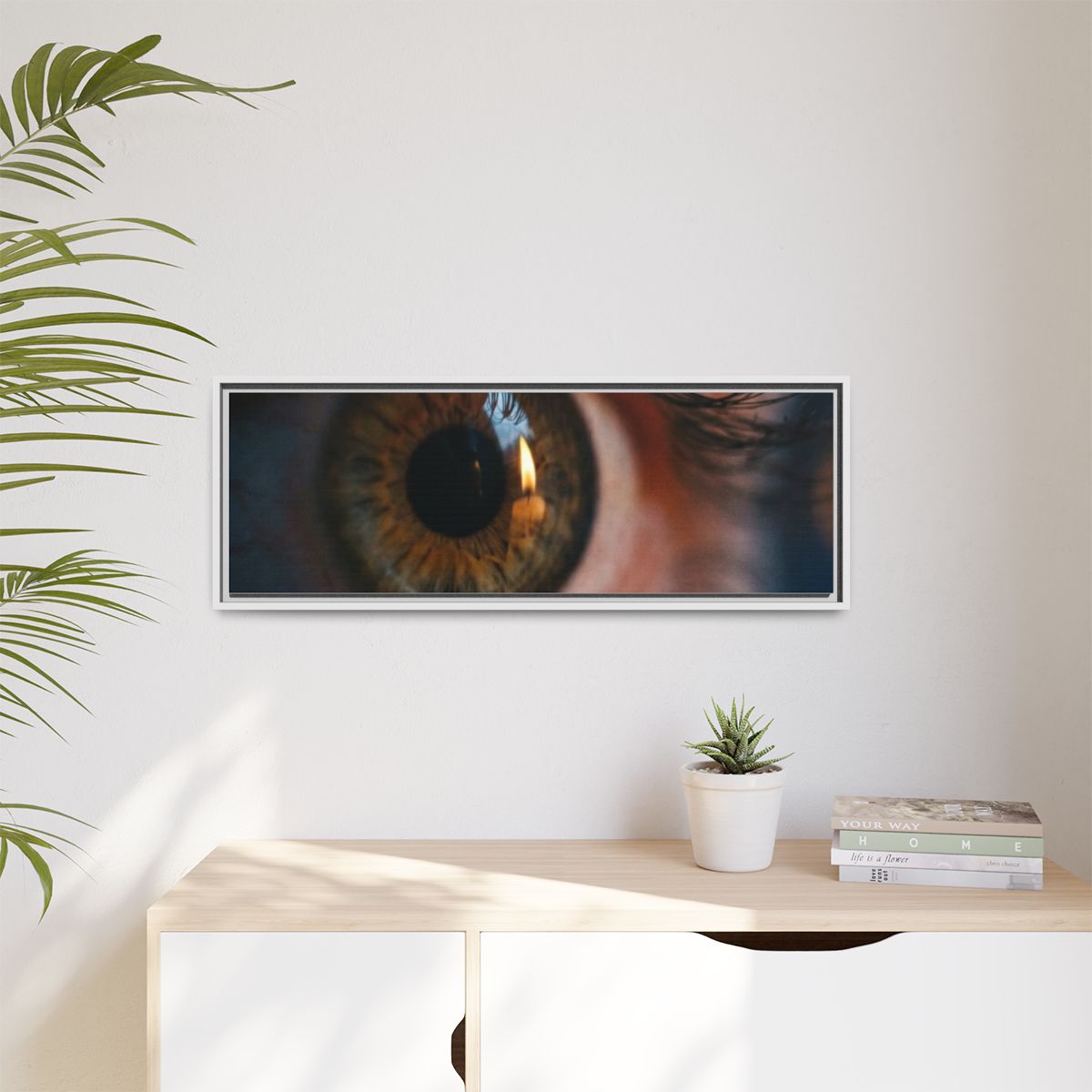 Matte Canvas, Framed - Amber Iris Reflection Fine Art Print...