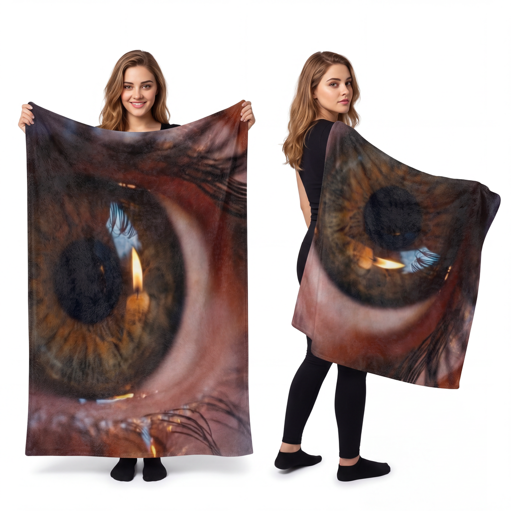 Velveteen Microfiber Blanket - Amber Iris Reflection Fine......