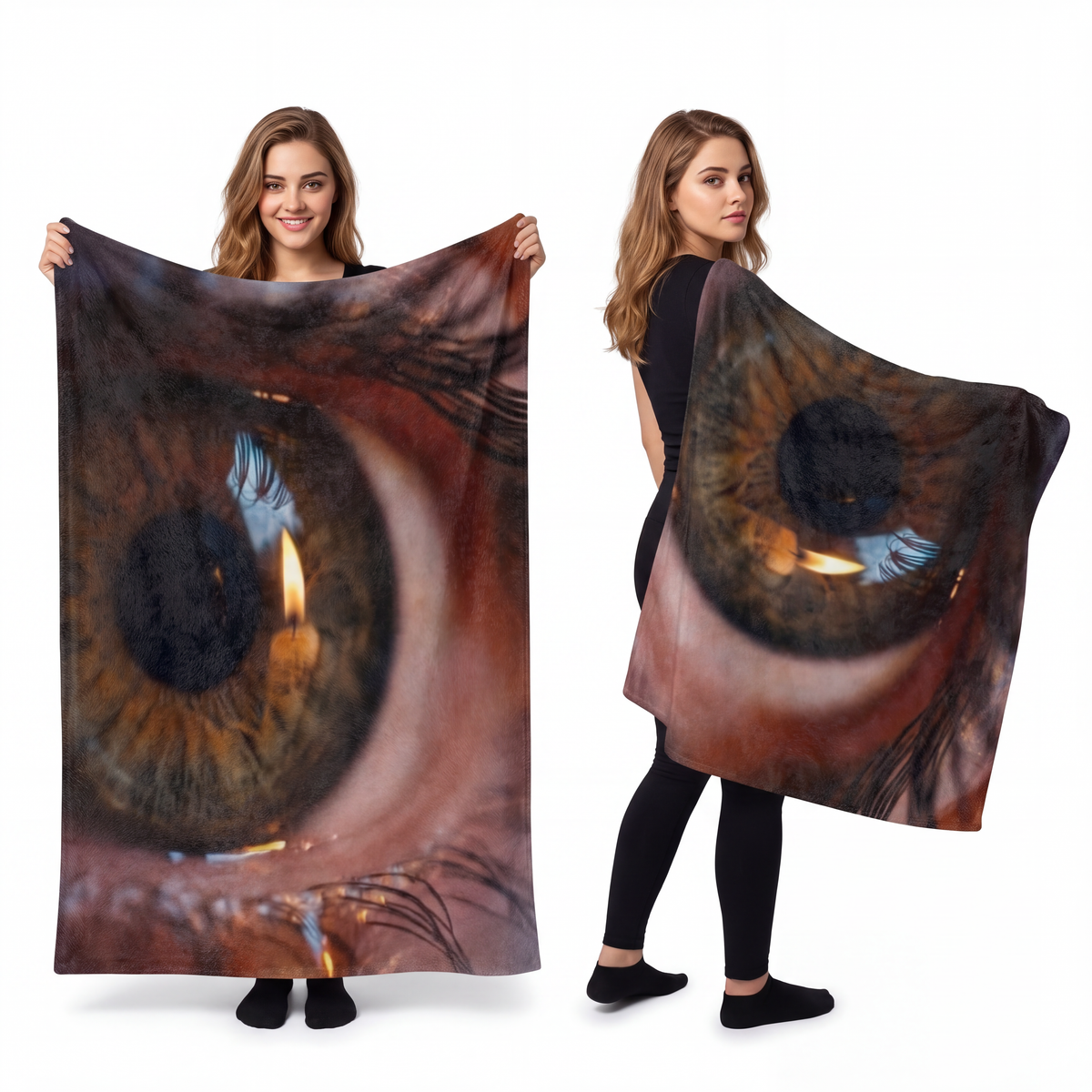 Velveteen Microfiber Blanket - Amber Iris Reflection Fine......
