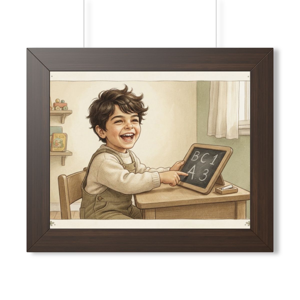 Framed Horizontal Poster - Little Scholar — Walnut (14×11......