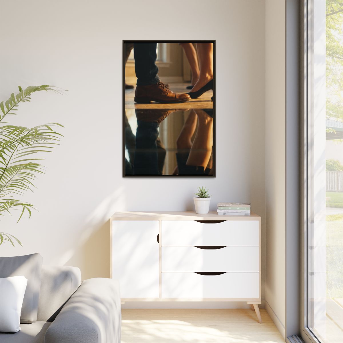 Matte Canvas, Framed - Golden Hour Reflections Cinematic Art...