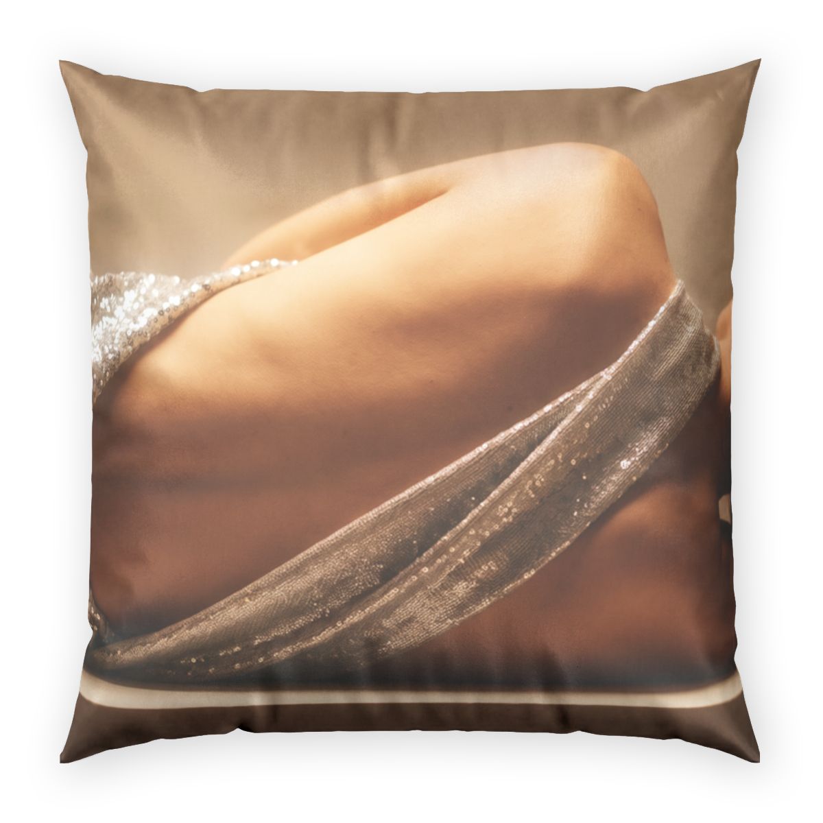 Poly Velvet Pillow - Gilded Silhouette | Echovira Gallery