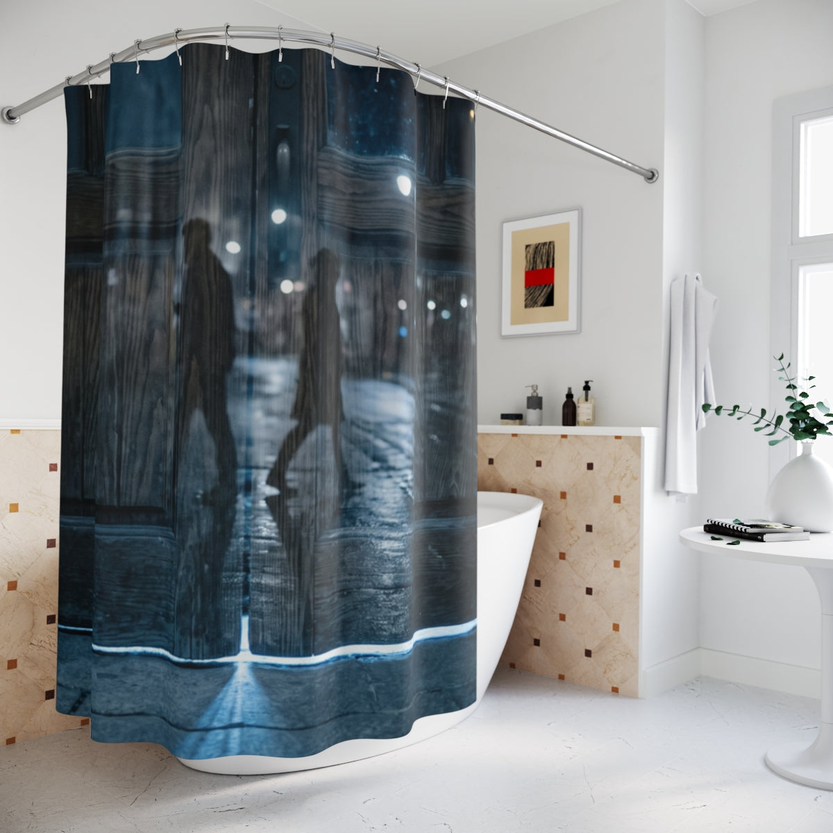 Shower Curtain - Midnight Reflections | Echovira Gallery