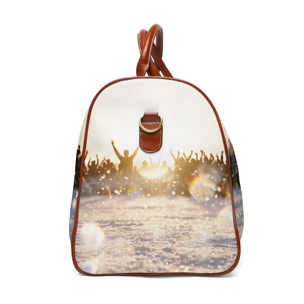 Waterproof Travel Bag with Golden Hour Crowd Art