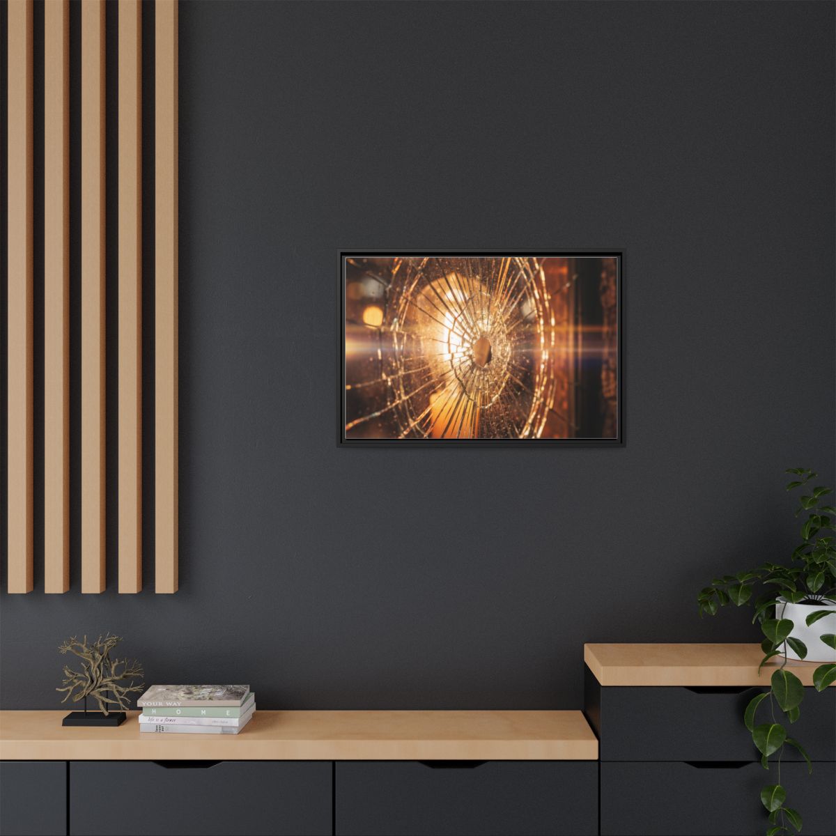 Framed Matte Canvas - Amber Glow — Black / 1.25"