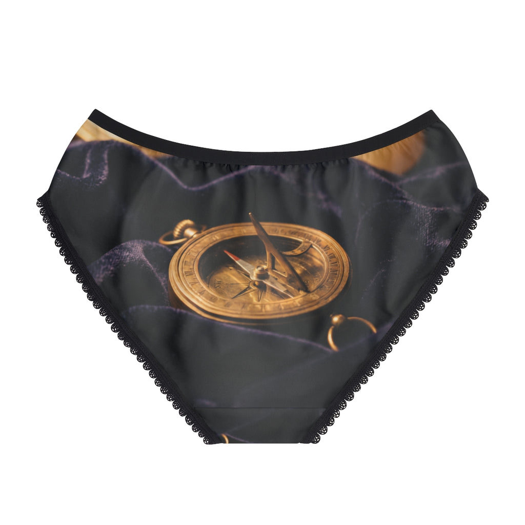 Women's Briefs with Vintage Sundial Compass