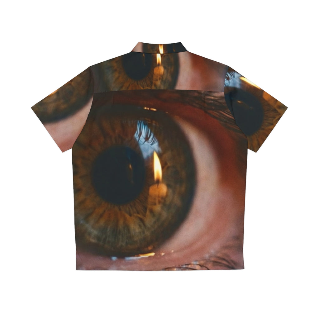 Men's Hawaiian Shirt - Amber Iris Reflection Fine Art Print...