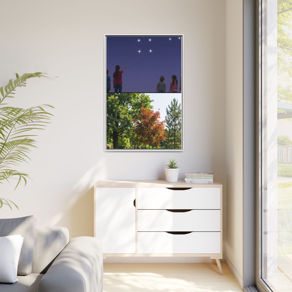 Matte Canvas, Framed - Stardust & Forest Discovery — White /...